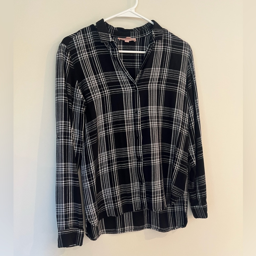 Philosophy Plaid Gingham Button Down Shirt Women’s Size Small